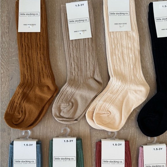 Toddler girl cable knit knee highs size 1.5-3T lot of 12 NEW - Picture 2 of 5
